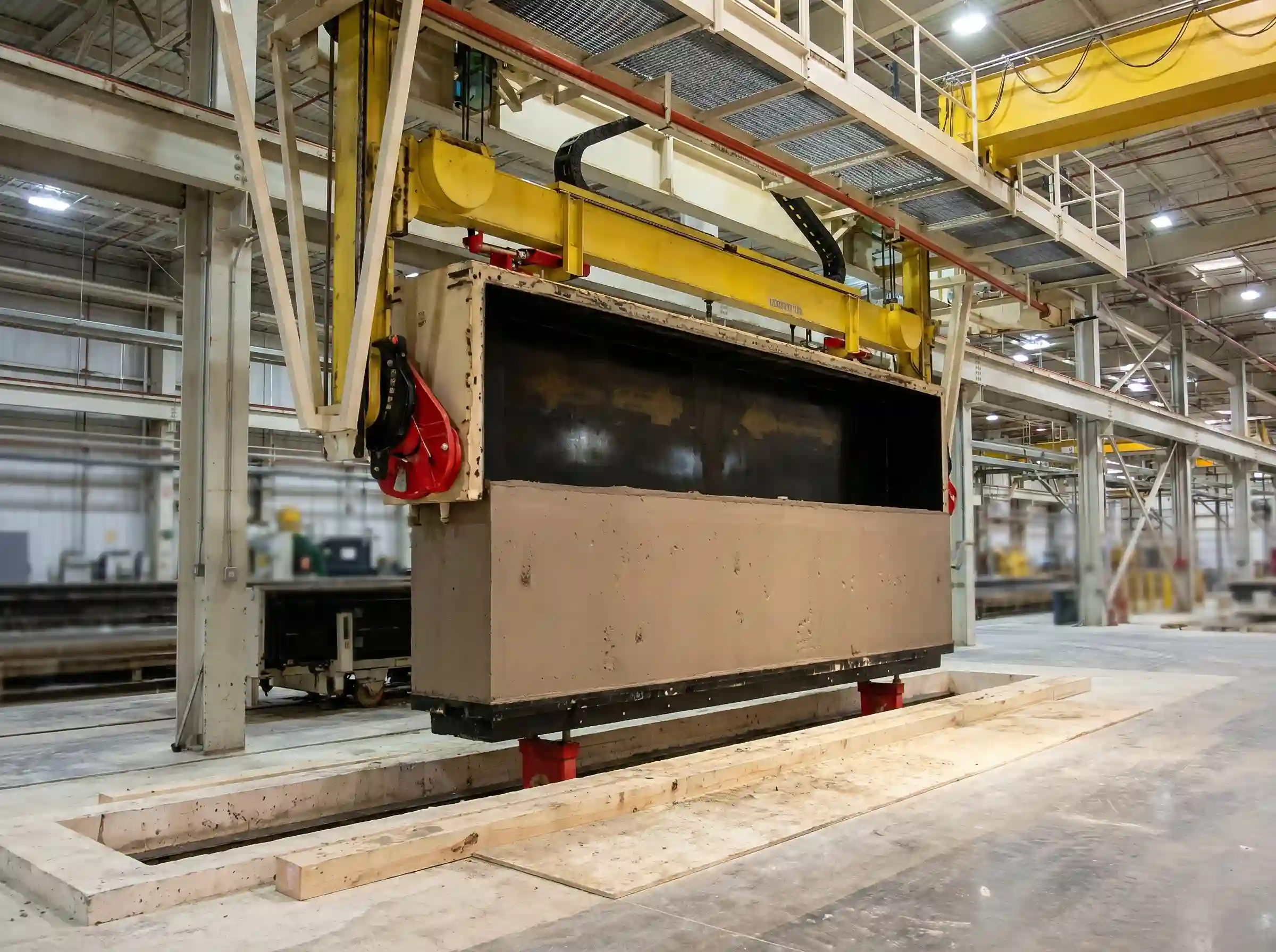 Mold tilting crane in AAC factory