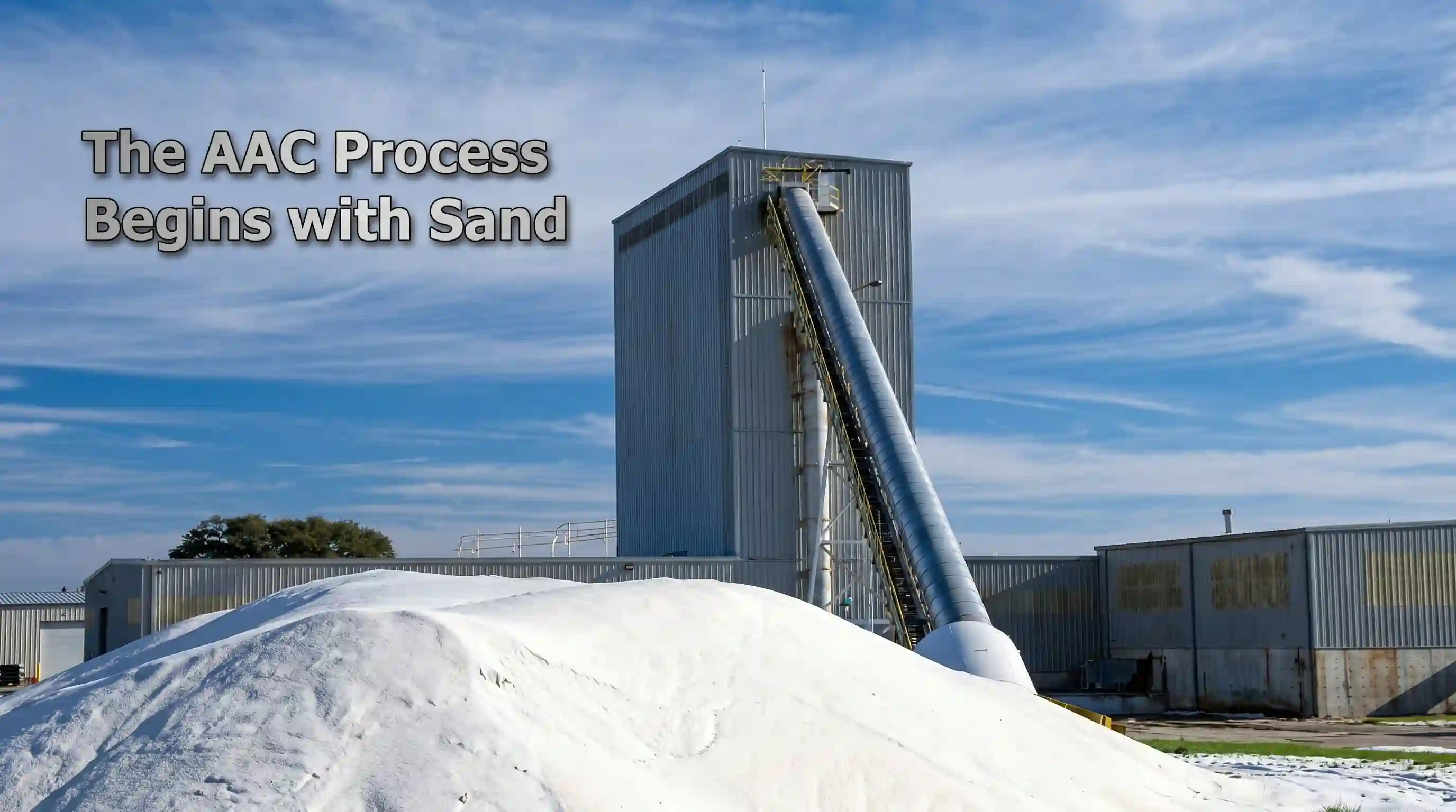 AAC process begins with sand inside the manufacturing facility